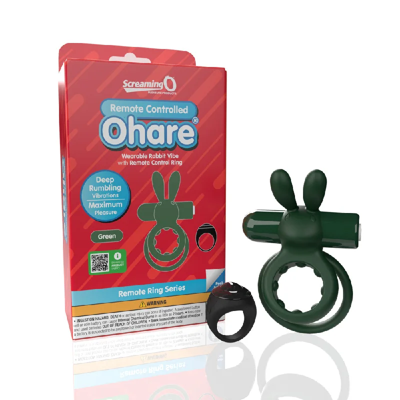 Tiny masturbator toy-Screaming O Remote Controlled Ohare Vibrating Ring Green