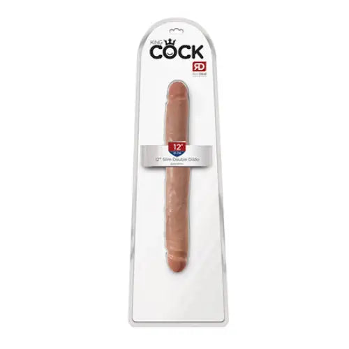 Mystery dildo-Pipedream King Cock 12 in. Slim Double Dildo Realistic Tan