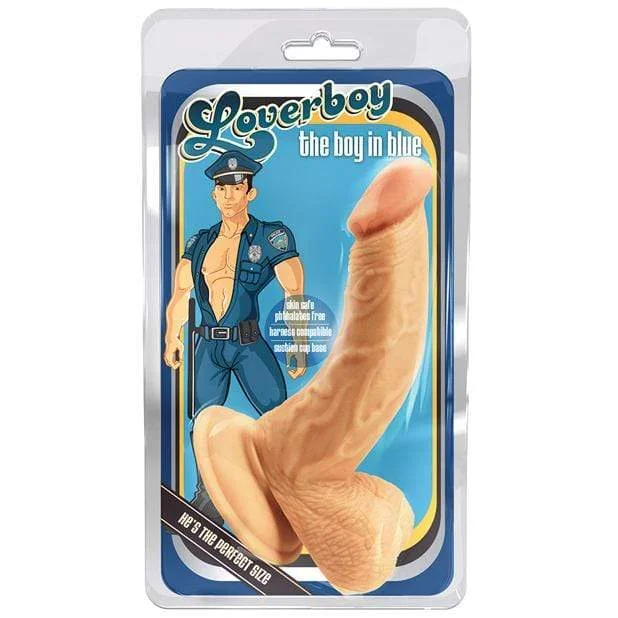 Deep-red dildo-Blush Novelties - Loverboy The Boy in Blue Dildo w/Suction Cup (Beige)