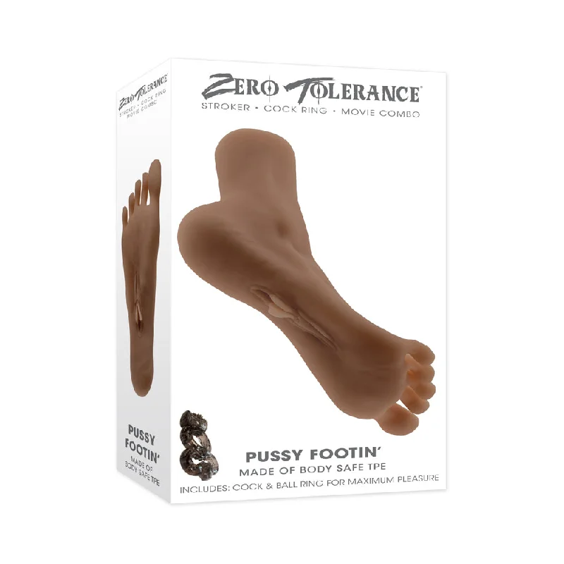 Manual stroking device-Zero Tolerance Pussy Footin Masturbator TPE Dark