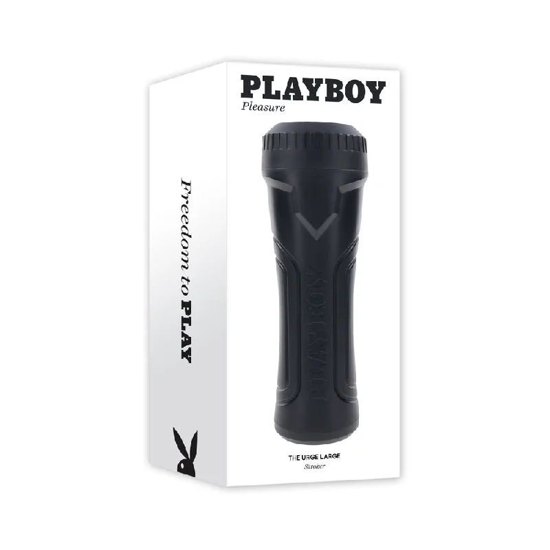 Interactive stroking masturbator-Playboy The Urge Large Stroker Non Vibrating TPE Black