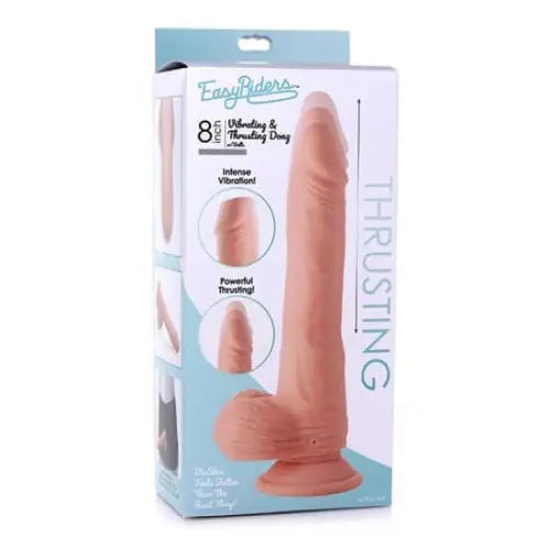 Apricot dildo-Easy Riders 8” Thrusting Dildo With Balls Light