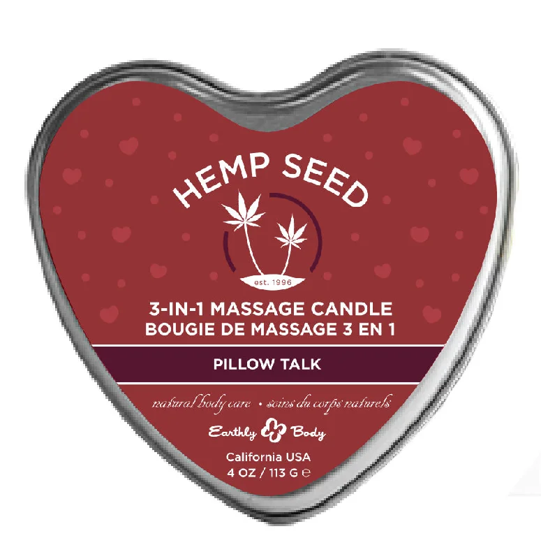 lubricant for thermos lids-Hemp Seed 3-in-1 Massage Candle - Pillow Talk - 4 Oz