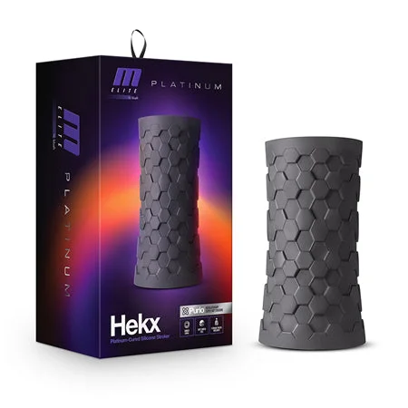 Custom gadget toy-Blush M Elite Platinum Hekx Silicone Stroker Black