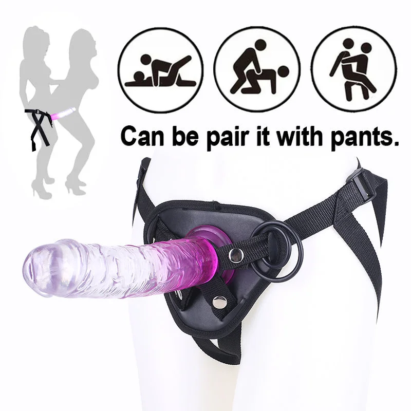 Couture dildo-Strapon Jelly Dildo Butt Plug - Strapless Harness Reas Lesbian Couple Sex Pleasure