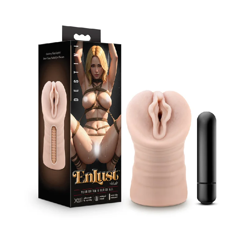 Flexible stroking sleeve-EnLust Destini Vibrating Stroker Beige