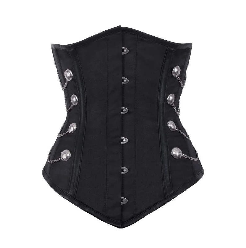 corset with leather hemline-Adena Custom Made Corset