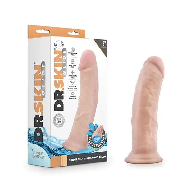 Cyberpunk dildo-Blush Dr. Skin Glide Realistic 8 in. Self-Lubricating Dildo with Suction Cup Brown