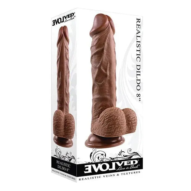 Surgical-grade dildo-Evolved 8" Realistic Dildo with Balls and Suction Cup Base