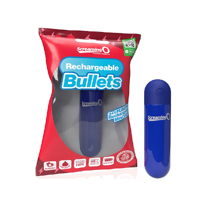 Intense male masturbator-Screaming O Rechargeable Bullets Blue