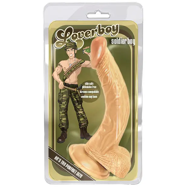 Elite dildo-Blush Loverboy Soldier Boy Realistic 8 in. Dildo with Balls & Suction Cup Beige