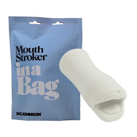 Heated gadget sleeve-Doc Johnson Mouth Stroker In A Bag Frost