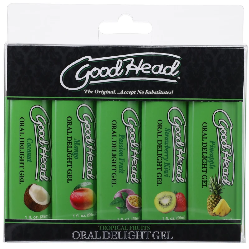 lubricant for hockey sticks-Goodhead - Oral Delight Gel - Tropical Fruits - 5  Pack - 1 Fl. Oz.