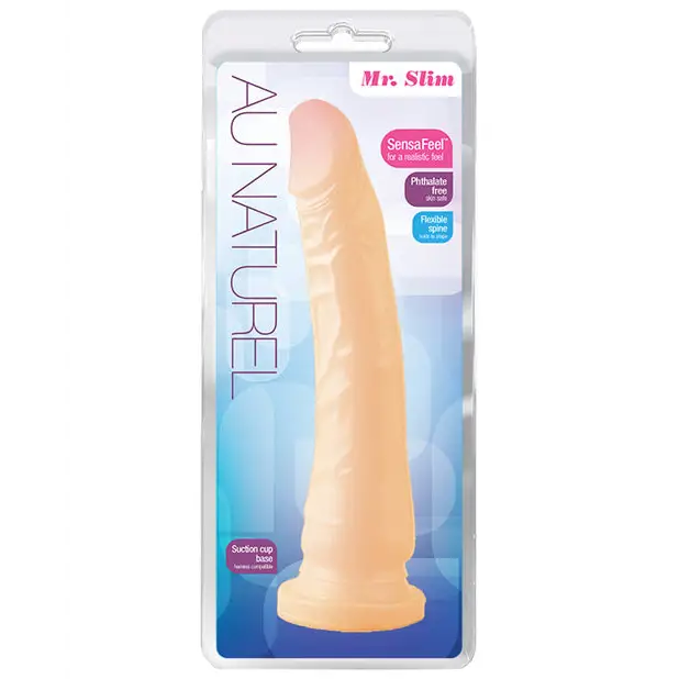 Couture dildo-Blush Au Naturel Mr. Slim 9.25 in. Posable Dual Density Dildo with Suction Cup Beige