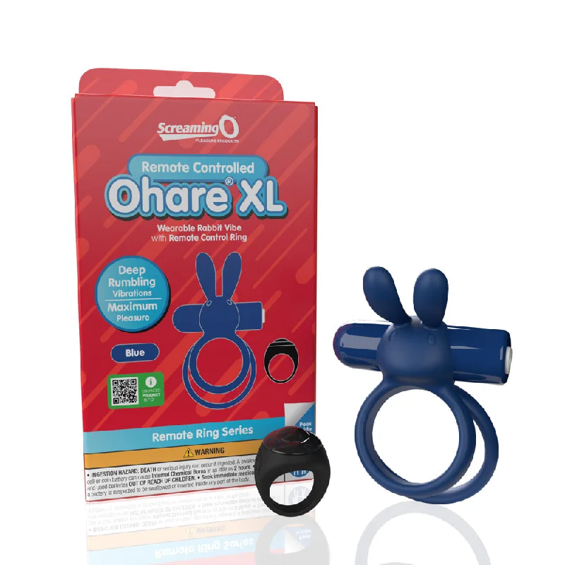 Silent pleasure device-Screaming O Remote Controlled Ohare XL Vibrating Ring Blue