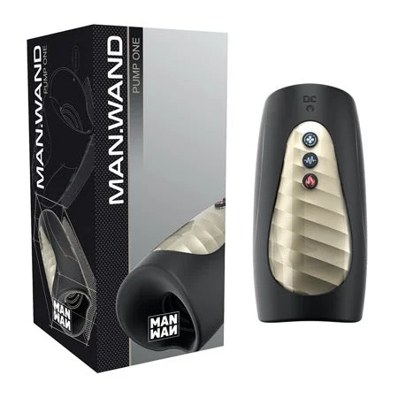 Quiet stroking sleeve-Man.Wand Pump One Rechargeable Multi-Function Masturbator Black