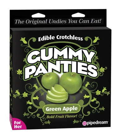 vibrating toy for prostate and anal play accessories-lubricant for compost tumblers-Edible Crotchless Gummy Panties -  Green Apple