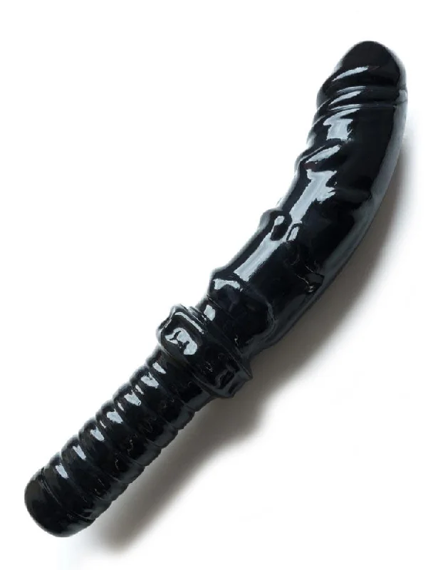 Octopus dildo-Latex Dildo on Solid Handle, Black