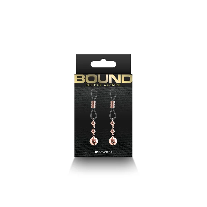 Cheap masturbator option-Bound Nipple Clamps D1 Rose Gold