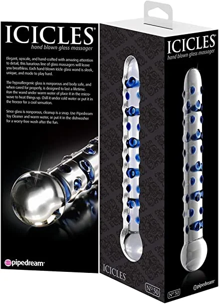 lubricant for GPS devices-PIPEDREAM-Icicles Hand Blown Massager No#50