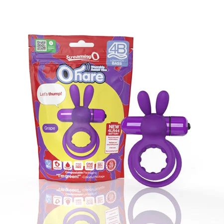 Manual stroking device-Screaming O 4B Ohare Vibrating Rabbit Double Cockring Grape