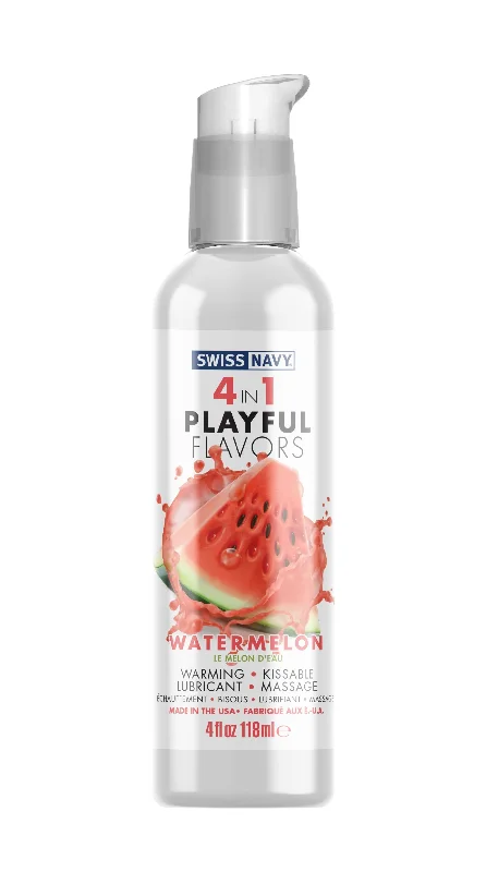 lubricant for winch handles-Swiss Navy 4-in-1 Playful Flavors - Watermelon 4 Oz