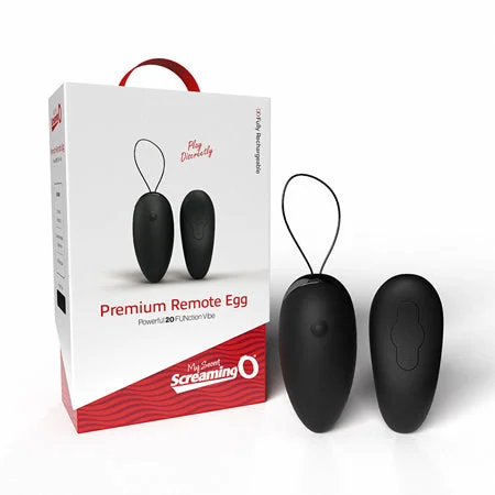 Sleek stimulation sleeve-Screaming O Premium Remote Egg Black