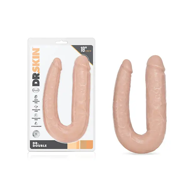 Thunder dildo-Blush Dr. Skin Dr. Double Realistic 18 in. Dual-Ended Dildo Beige