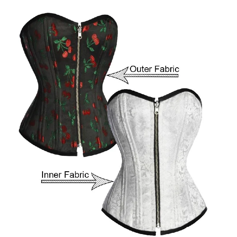 corset with lace embroidery-Elia Reversible Waist Training Corset