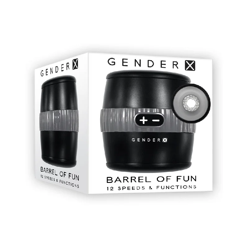 USB stimulation toy-Gender X Barrel Of Fun Rechargeable Open-Ended Vibrating Stroker Black