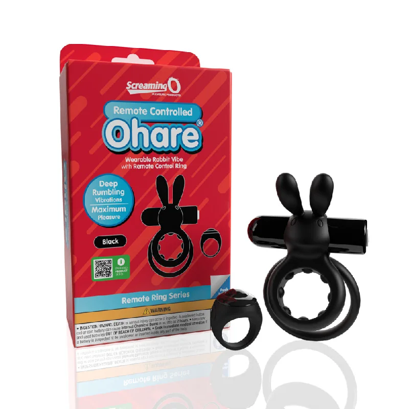 Soft-grip pleasure-Screaming O Remote Controlled Ohare Vibrating Ring Black