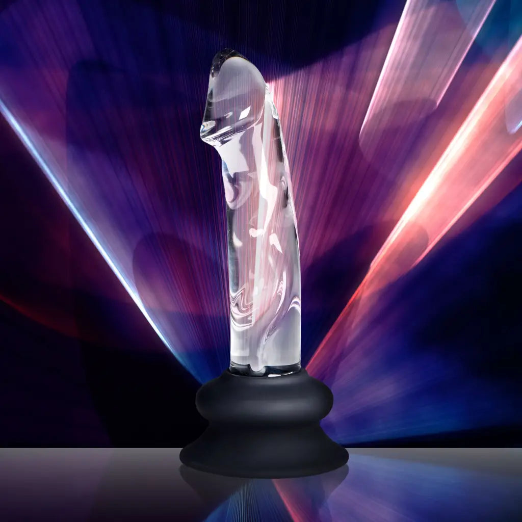 Prism dildo-Pleasure Crystals 5.6 in. Glass Dildo with Silicone Base