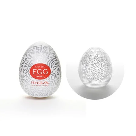 Futuristic masturbator tech-Tenga Keith Haring Egg - Party