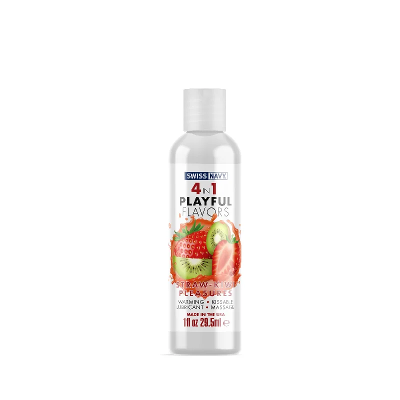 lubricant for fishing spears-Swiss Navy 4-in-1 Playful Flavors - Strawberry  Kiwi Pleasures - 1 Fl. Oz.