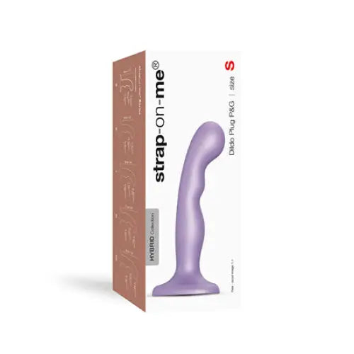 Safe-use dildo-Strap-On-Me Hybrid Collection Silicone Dildo Plug P&G Metallic Lilac S