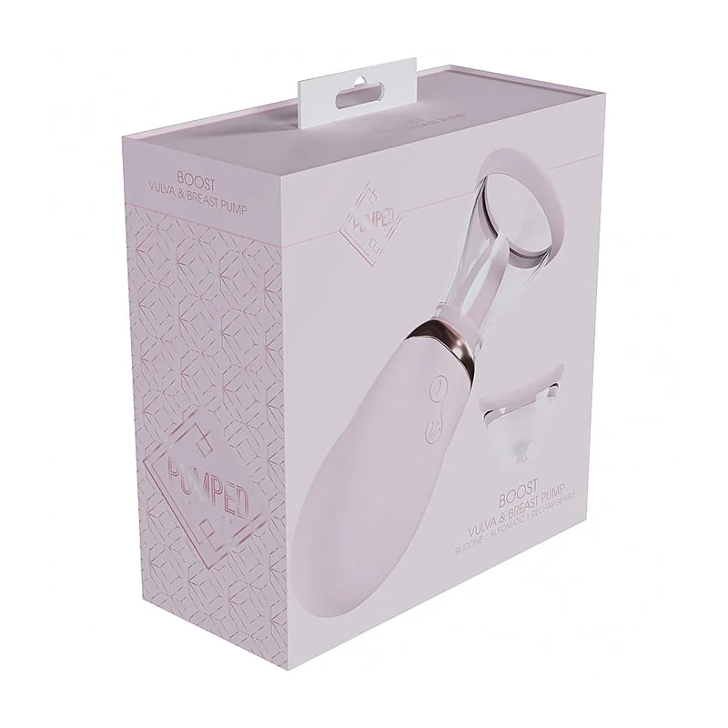 Top stroking device-Pumped Boost Automatic Rechargeable Vulva & Breast Pump Pink