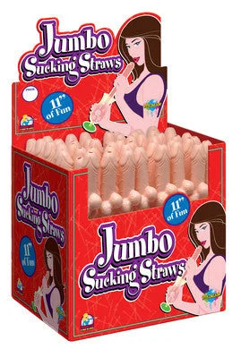 sex toy storage box for couples accessories-lubricant for ride controls-Jumbo Sucking Straw - Flesh - 48 Pieces Display