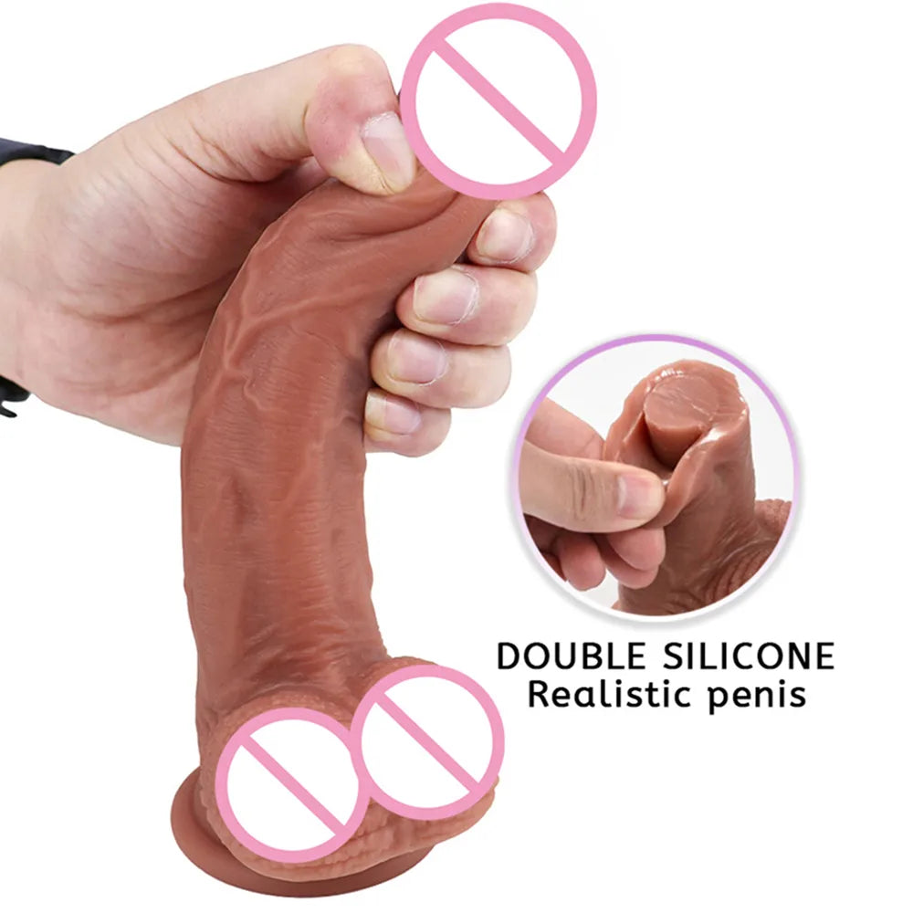 Old-school dildo-Skin Feeling Realistic Dildo Soft Material Huge Big Penis with Suction Cup Sex Toys for Woman Strapon Female Masturbation