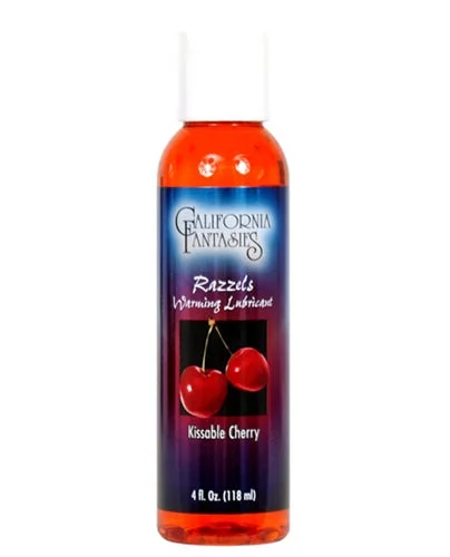 lubricant for kite reels-Razzels Warming Lubricant - Kissable Cherry - 4 Oz. Bottle