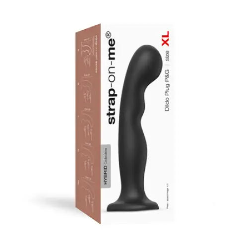 Next-gen dildo-Strap-On-Me Hybrid Collection Silicone Dildo Plug P&G Black XL