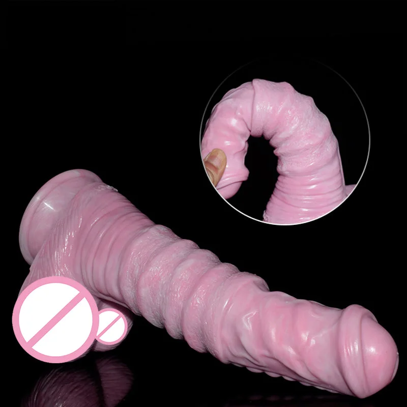 Mirror-finish dildo-Liquid Silicone Soft Huge Pink Dildo