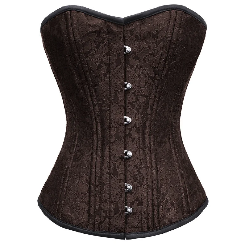 corset with leather applique-Lena Custom Made Corset