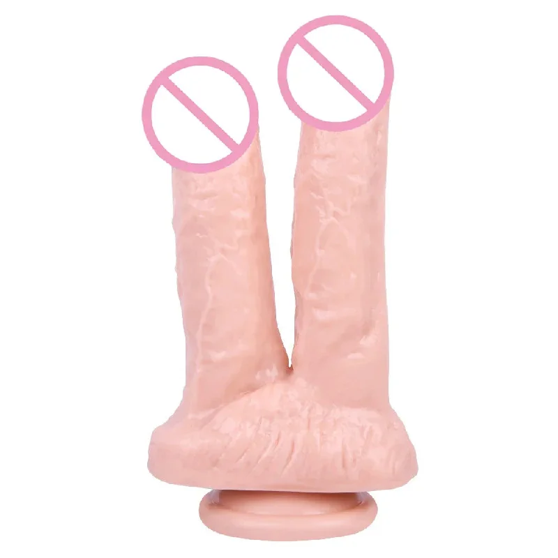 Faded dildo-Strapless Strapon Double End Dildo Butt Plug - Huge Silicone Suction Cup Women Sex Toys