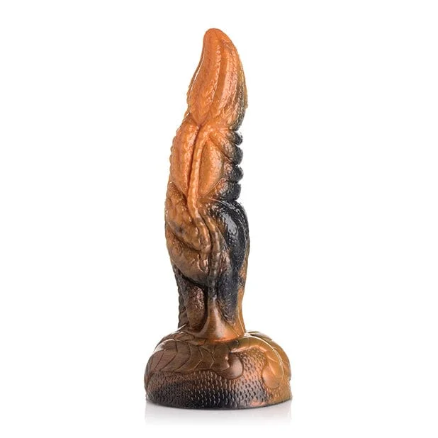 Crystal-studded dildo-XR - Creature Cocks Ravager Rippled Tentacle Silicone Dildo (Orange/Black)