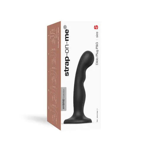 Old-school dildo-Strap-On-Me Hybrid Collection Silicone Dildo Plug P&G Black S