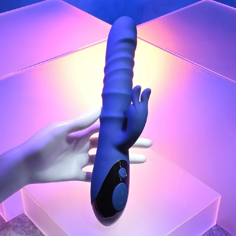 Sleek dildo-Evolved - The Ringer Vibrating Rabbit Dildo (Blue)