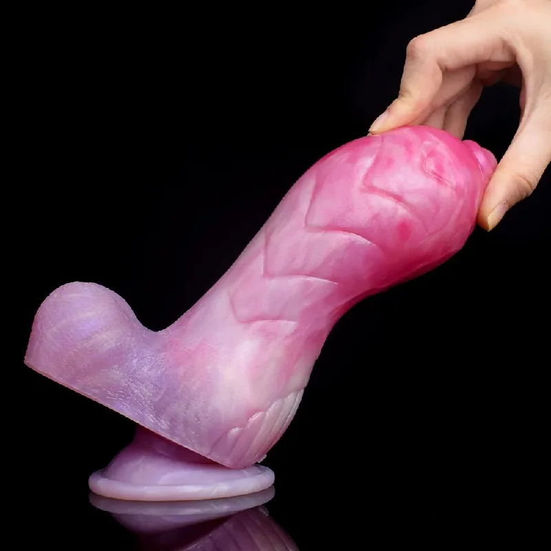 Pop-up dildo-FAAK Thick Silicone Wolf Dildo With Suction Cup Sex Toys for Women Vaginal Color Mixed Large Penis Butt Plug Female Masturbator