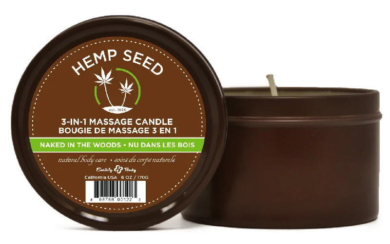 lubricant for sonar devices-Hemp Seed 3-in-1 Massage Candle - Naked in the Woods - 6 Oz.