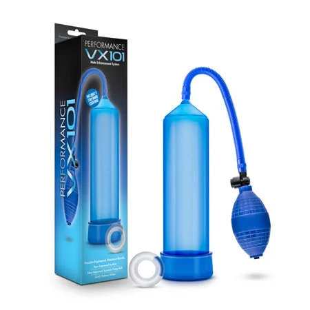 Electric pleasure toy-Blush Performance VX101 Male Enhancement Pump Blue