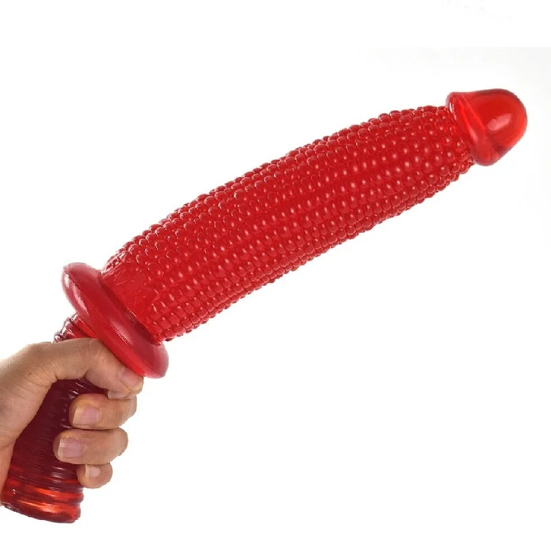 Practical dildo-Corn Textured Dildo With Handle